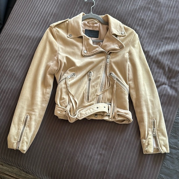 ALL SAINTS Balfern suede leather jacket - Picture 3 of 8